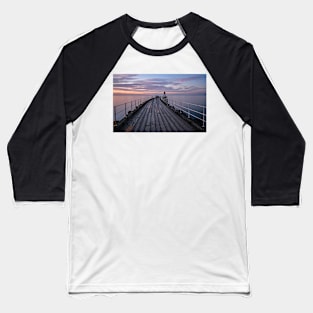 Whitby Pier at Dusk Baseball T-Shirt